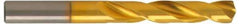 Guhring - 5.4mm 140° Solid Carbide Jobber Drill - TiN Finish, Right Hand Cut, Spiral Flute, Straight Shank, 76mm OAL, SU Point - Benchmark Tooling