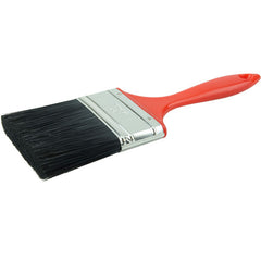 3″ Industrial Varnish Brush, Black Polyester, 2-1/4″ Trim Length, Red Plastic Handle - Benchmark Tooling