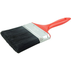 4″ Industrial Varnish Brush, Black Polyester, 2-3/4″ Trim Length, Red Plastic Handle - Benchmark Tooling