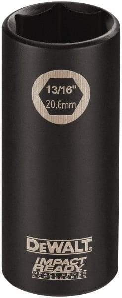 DeWALT - 1/2" Drive 7/8" Deep Thin Wall Impact Socket - 6 Points, 2-1/2" OAL - Benchmark Tooling