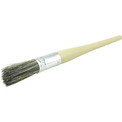 #4 11/16″ Round Sash Brush, Grey Bristle Fill, 2″ Trim Length, Plain Foam Handle - Benchmark Tooling