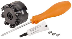 Kennametal - 80mm Cut Diam, 6mm Max Depth, 27mm Arbor Hole, 8 Inserts, RP.T 1204... Insert Style, Indexable Copy Face Mill - 27,300 Max RPM, 50mm High, Through Coolant, Series KSRM - Benchmark Tooling