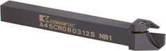 Kennametal - A4SC, Right Hand Cut, 27mm Max Workpc Diam, A4 G0150.. Insert, Indexable Cutoff Toolholder - 13.5mm Max Depth of Cut, 12mm Shank Width, 12mm Shank Height, 125mm OAL - Benchmark Tooling