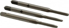 Cleveland - #3-56 UNF, 3 Flute, Bottoming, Plug & Taper, Bright Finish, High Speed Steel Tap Set - Right Hand Cut, 1-13/16" OAL, 1/2" Thread Length - Benchmark Tooling