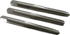 Cleveland - 1/4-20 UNC, 4 Flute, Bottoming, Plug & Taper, Bright Finish, High Speed Steel Tap Set - Right Hand Cut, 63.5mm OAL, 0.63" Thread Length - Benchmark Tooling