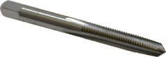 Cleveland - 1/4-28 UNF 3B 4 Flute Bright Finish High Speed Steel Straight Flute Standard Hand Tap - Taper, Right Hand Thread, 63.5mm OAL, 25.4mm Thread Length, H3 Limit, Oversize - Exact Industrial Supply