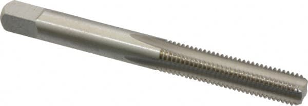 Cleveland - 1/4-28 UNF 3B 4 Flute Bright Finish High Speed Steel Straight Flute Standard Hand Tap - Bottoming, Right Hand Thread, 63.5mm OAL, 25.4mm Thread Length, H3 Limit, Oversize - Exact Industrial Supply