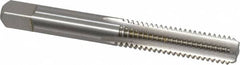 Cleveland - 5/16-18 UNC 3B 4 Flute Bright Finish High Speed Steel Straight Flute Standard Hand Tap - Bottoming, Right Hand Thread, 2.719" OAL, 0.69" Thread Length, H3 Limit, Oversize - Exact Industrial Supply