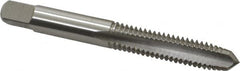 Cleveland - 5/16-18 UNC 3B 3 Flute Bright Finish High Speed Steel Straight Flute Standard Hand Tap - Plug, Right Hand Thread, 2.719" OAL, 0.69" Thread Length, H3 Limit, Oversize - Exact Industrial Supply