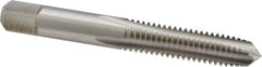 Cleveland - 3/8-16 UNC 3B 4 Flute Bright Finish High Speed Steel Straight Flute Standard Hand Tap - Plug, Right Hand Thread, 2.938" OAL, 31.75mm Thread Length, H3 Limit, Oversize - Exact Industrial Supply