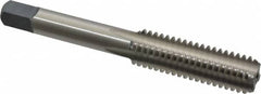 Cleveland - 7/16-14 UNC 4 Flute Bright Finish High Speed Steel Straight Flute Standard Hand Tap - Bottoming, Right Hand Thread, 3.156" OAL, 0.88" Thread Length, H3 Limit, Oversize - Exact Industrial Supply