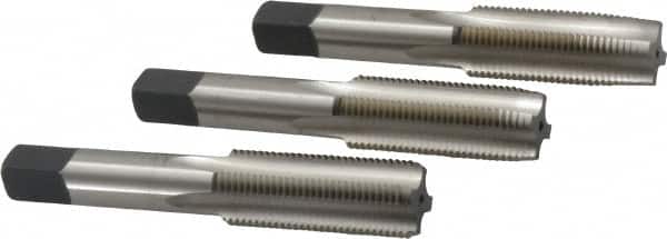 Cleveland - 11/16-16 UNF, 4 Flute, Bottoming, Plug & Taper, Bright Finish, High Speed Steel Tap Set - Right Hand Cut, 4.031" OAL, 1.09" Thread Length - Benchmark Tooling