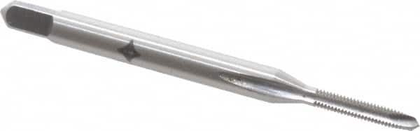 Cleveland - #1-72 UNF, 2 Flute, Bright Finish, High Speed Steel Spiral Point Tap - Plug Chamfer, Right Hand Thread, 1-11/16" OAL, 0.38" Thread Length, 3B Class of Fit, Series 1011 - Exact Industrial Supply