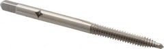 Cleveland - #6-32 UNC, 2 Flute, Bright Finish, High Speed Steel Spiral Point Tap - Plug Chamfer, Right Hand Thread, 50.8mm OAL, 0.38" Thread Length, Series 1011 - Exact Industrial Supply
