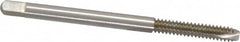Cleveland - #6-32 UNC, 2 Flute, Bright Finish, High Speed Steel Spiral Point Tap - Bottoming Chamfer, Right Hand Thread, 2" OAL, 0.38" Thread Length, 2B Class of Fit, Series 1012 - Exact Industrial Supply