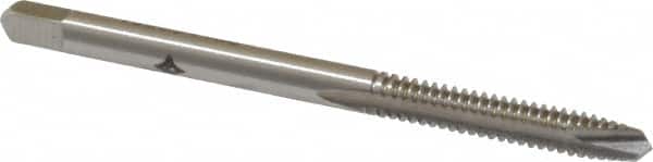 Cleveland - #6-32 UNC, 2 Flute, Bright Finish, High Speed Steel Spiral Point Tap - Plug Chamfer, Right Hand Thread, 50.8mm OAL, 0.38" Thread Length, Series 1011 - Exact Industrial Supply