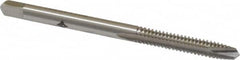 Cleveland - #6-32 UNC, 2 Flute, Bright Finish, High Speed Steel Spiral Point Tap - Plug Chamfer, Right Hand Thread, 50.8mm OAL, 0.38" Thread Length, Series 1011 - Exact Industrial Supply