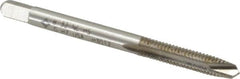 Cleveland - #8-32 UNC, 2 Flute, Bright Finish, High Speed Steel Spiral Point Tap - Plug Chamfer, Right Hand Thread, 2-1/8" OAL, 19.05mm Thread Length, Series 1011 - Exact Industrial Supply