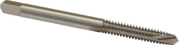 Cleveland - #10-24 UNC, 2 Flute, Bright Finish, High Speed Steel Spiral Point Tap - Plug Chamfer, Right Hand Thread, 2-3/8" OAL, 1/2" Thread Length, Series 1011 - Exact Industrial Supply