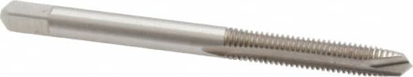 Cleveland - #10-32 UNF, 2 Flute, Bright Finish, High Speed Steel Spiral Point Tap - Plug Chamfer, Right Hand Thread, 2-3/8" OAL, 1/2" Thread Length, 2B Class of Fit, Series 1011 - Exact Industrial Supply
