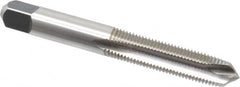 Cleveland - 3/8-24 UNF, 3 Flute, Bright Finish, High Speed Steel Spiral Point Tap - Plug Chamfer, Right Hand Thread, 2-15/16" OAL, 31.75mm Thread Length, 3B Class of Fit, Series 1011 - Exact Industrial Supply