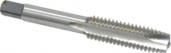 Cleveland - 7/16-14 UNC, 3 Flute, Bright Finish, High Speed Steel Spiral Point Tap - Plug Chamfer, Right Hand Thread, 3-5/32" OAL, 0.88" Thread Length, Series 1011 - Exact Industrial Supply