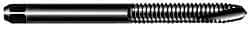 OSG - #12-24 UNC, 2 Flute, Oxide Finish, High Speed Steel Spiral Point Tap - Plug Chamfer, Right Hand Thread, 2-3/8" OAL, 15/16" Thread Length, 0.22" Shank Diam, 2B/3B Class of Fit, Series 105A - Exact Industrial Supply