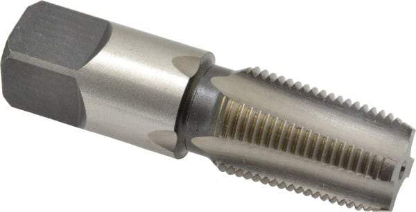 Cleveland - 3/8-18 NPT Thread, 4 Flute Standard Pipe Tap - 2-9/16" OAL, 1-1/16" Thread Length, 0.7" Shank Diam, Bright Finish, High Speed Steel - Exact Industrial Supply