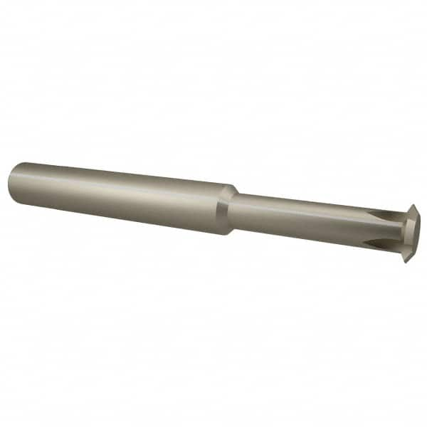 Scientific Cutting Tools - 11 to 32 TPI, Internal/External Single Profile Thread Mill - 5/8" Noml Diam, 0.488" Cut Diam, 1/2" Shank Diam, 5 Flute, 0.34" Neck Diam, 1.35" Neck Length, 3-1/2" OAL, Bright Finish - Exact Industrial Supply