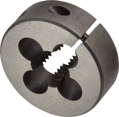 Cle-Line - 1/2-13 UNC Thread, 1-1/2" Outside Diam High Speed Steel Round Die - 1/2" Thick, Right Hand Thread, Adjustable - Exact Industrial Supply