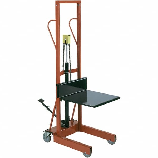 Wesco Industrial Products - 500 Lb Capacity, 54" Lift Height, Steel Stacker Manually Operated Lift - Benchmark Tooling
