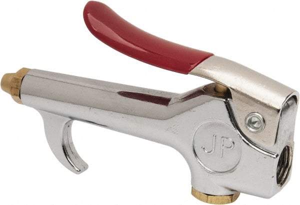 Value Collection - 90 Max psi Brass Thumb Lever Blow Gun - 1/4 NPT, 7/16" Tube Length, Chrome Plated Zinc - Benchmark Tooling