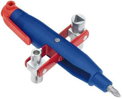 Knipex - 1 Piece Cabinet Key - 3 to 5mm Two-Way Key Bit Capacity, 5, 6, 8mm Square Capacity, 9mm Triangular Capacity - Benchmark Tooling