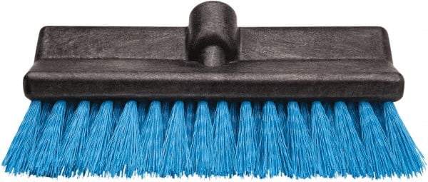 Harper Brush - 2-1/4" Bristle Length, Polypropylene Deck Scrub Brush - 10" Wide Head, 10" OAL, Black, Polypropylene Block - Benchmark Tooling