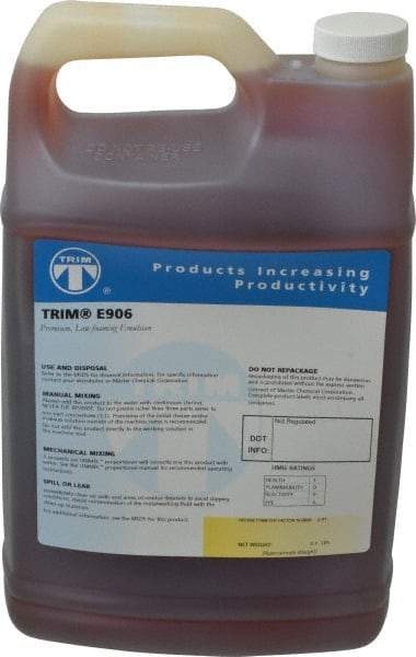 Master Fluid Solutions - Trim E906, 1 Gal Bottle Cutting & Grinding Fluid - Water Soluble, For Gear Hobbing, Heavy-Duty Broaching, Machining, Surface/Pocket/Thread Milling - Benchmark Tooling