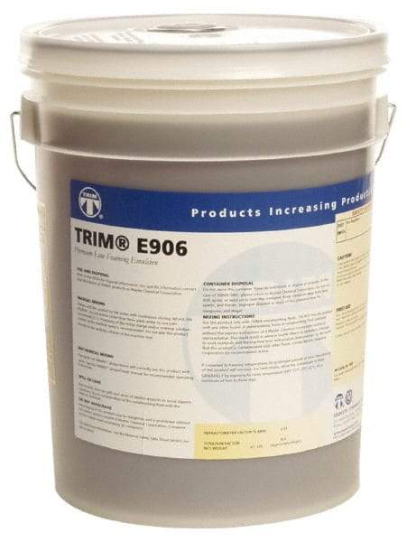 Master Fluid Solutions - Trim E906, 5 Gal Pail Cutting & Grinding Fluid - Water Soluble, For Gear Hobbing, Heavy-Duty Broaching, Machining, Surface/Pocket/Thread Milling - Benchmark Tooling