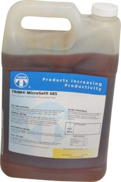 Master Fluid Solutions - Trim MicroSol 685, 1 Gal Bottle Cutting & Grinding Fluid - Semisynthetic, For Machining - Benchmark Tooling