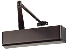 Falcon - Push & Pull Side Mount, Medium Duty Multi Size ADA Compliant Door Closer Full Cover Power Operated Damper - Nonhanded, Dark Bronze Finish - Benchmark Tooling