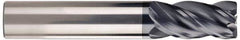 SGS - 9/16", 4 Flute, Single End, Solid Carbide, 0.03" Corner Radius End Mill - 3-1/2" OAL, Right Hand Flute, 1-1/8" LOC, Right Hand Cut - Benchmark Tooling