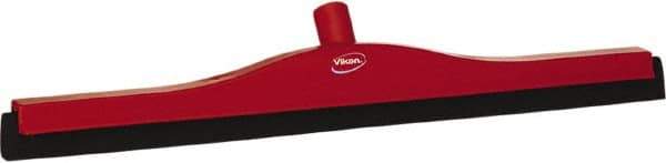 Vikan - 24" Foam Rubber Blade Bench Squeegee - Double Edge, Red, Plastic Holder - Benchmark Tooling