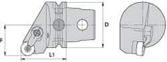 Kennametal - Right Hand Cut, Size KM63, RN.. Insert Compatiblity, Internal Modular Turning & Profiling Cutting Unit Head - 43mm Ctr to Cutting Edge, 60mm Head Length, Through Coolant, Series Kenloc - Benchmark Tooling