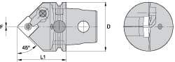 Kennametal - Neutral Cut, Size KM63, SN.. Insert Compatiblity, External Modular Turning & Profiling Cutting Unit Head - 60mm Head Length, Through Coolant, Series Kenloc - Benchmark Tooling