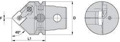 Kennametal - Neutral Cut, Size KM63, SN.. Insert Compatiblity, External Modular Turning & Profiling Cutting Unit Head - 60mm Head Length, Through Coolant, Series Kenloc - Benchmark Tooling