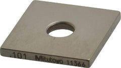 Mitutoyo - 0.101" Square Steel Gage Block - Accuracy Grade 0, Includes Certificate of Inspection - Benchmark Tooling