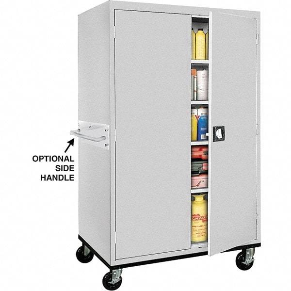 Sandusky Lee - 5 Shelf Mobile Storage Cabinet - Steel, 46" Wide x 24" Deep x 72" High, Dove Gray - Benchmark Tooling