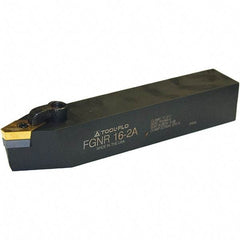 Tool-Flo - FGNR, Right Hand, Indexable Grooving Tool Holder - PGN 7A Insert Compatibility, 1" Shank Height, 1" Shank Width, 6" OAL - Benchmark Tooling
