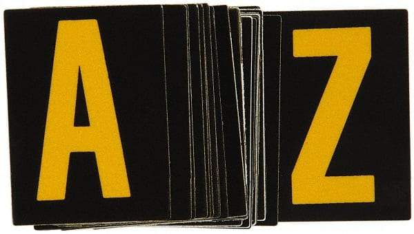 Made in USA - Letter Label - Legend: A-Z, English, Yellow & Black - Benchmark Tooling