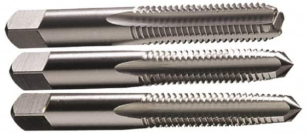 Hertel - #0-80 UNF, 2 Flute, Bottoming, Plug & Taper, Bright Finish, High Speed Steel Tap Set - 1-5/8" OAL, 2B/3B Class of Fit - Benchmark Tooling