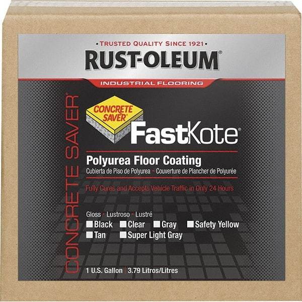 Rust-Oleum - 1 Gal Safety Yellow Gloss Finish Floor Coating - 400 Sq Ft per Gal, Interior/Exterior, <50 gL VOC Compliance - Benchmark Tooling