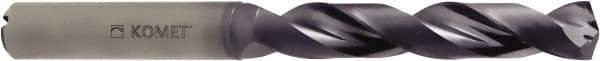 Komet - 10.1mm 140° Solid Carbide Jobber Drill - TiAlN Finish, Right Hand Cut, Spiral Flute, Straight Shank, 118mm OAL - Benchmark Tooling